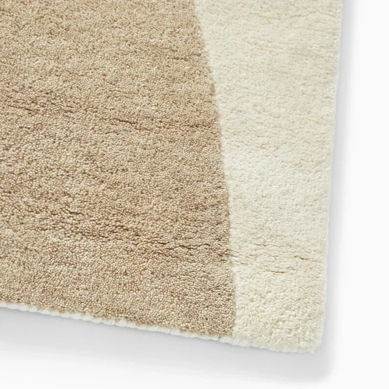 Beige Area Rug, 9×13, Handmade Hand Tufted Geometric Rug For Bedroom rug etc..