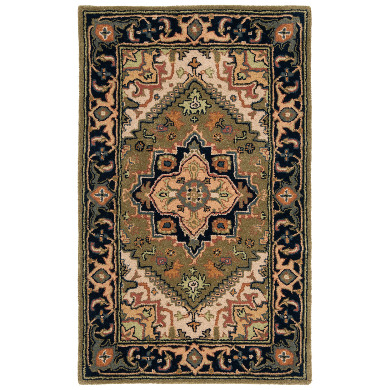 SAFAVIEH Heritage HG625Y Handmade Green /Light Brown Rug