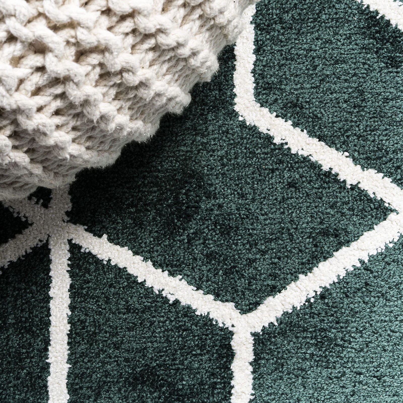 Jonathan Y Tumbling Blocks Green/White Indoor Area Rug 4X6