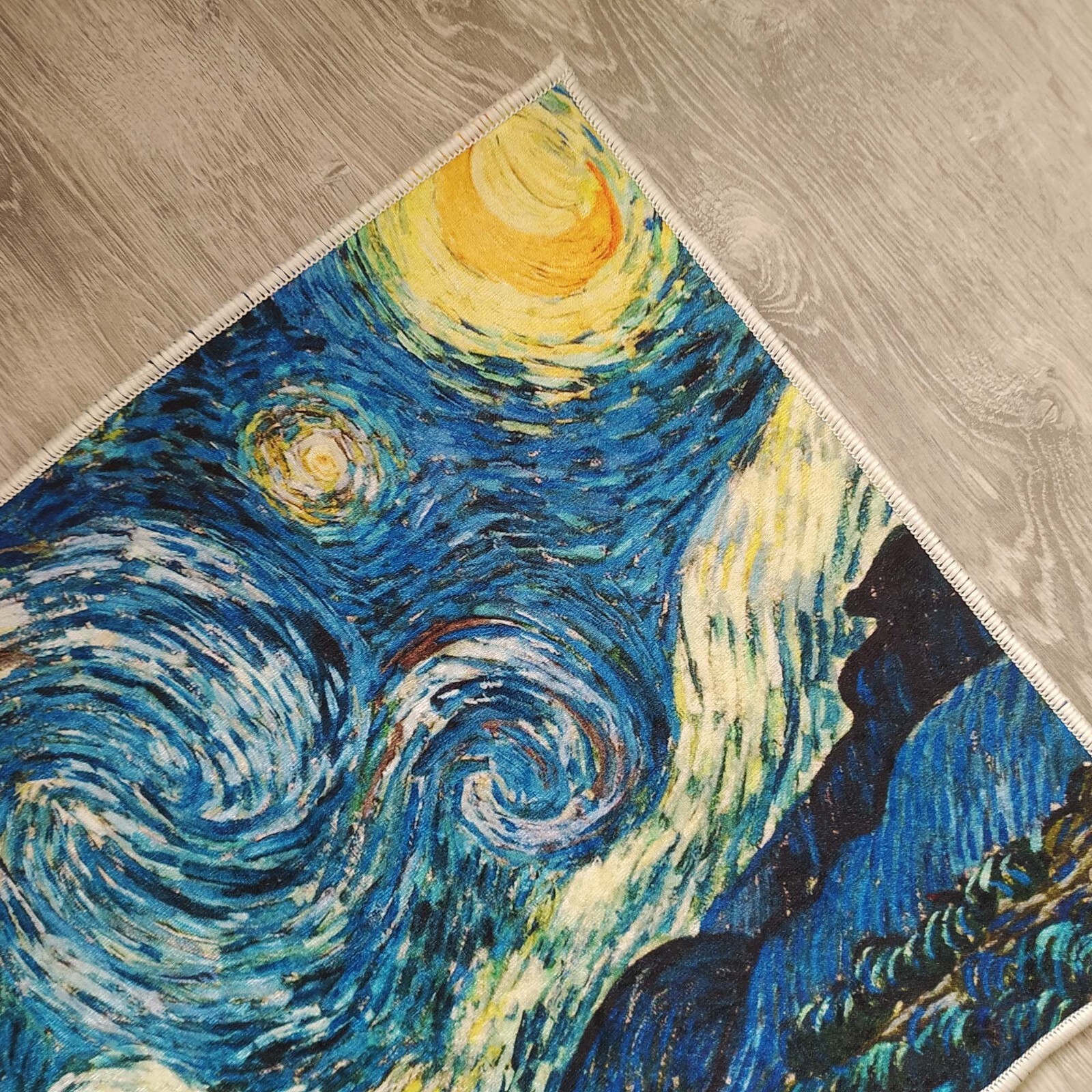 StarryNightRug, VanGoghArt, ArtisticCarpet, HomeDecor, BohoStyle, LivingRoomRug