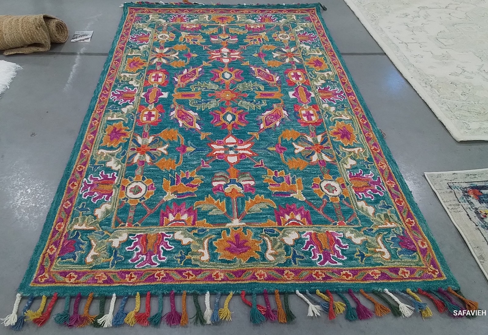 TURQUOISE / PURPLE 5′-0″ x 8′-0″ Hole in Rug, Reduced Price 1172804240 APN113K-5