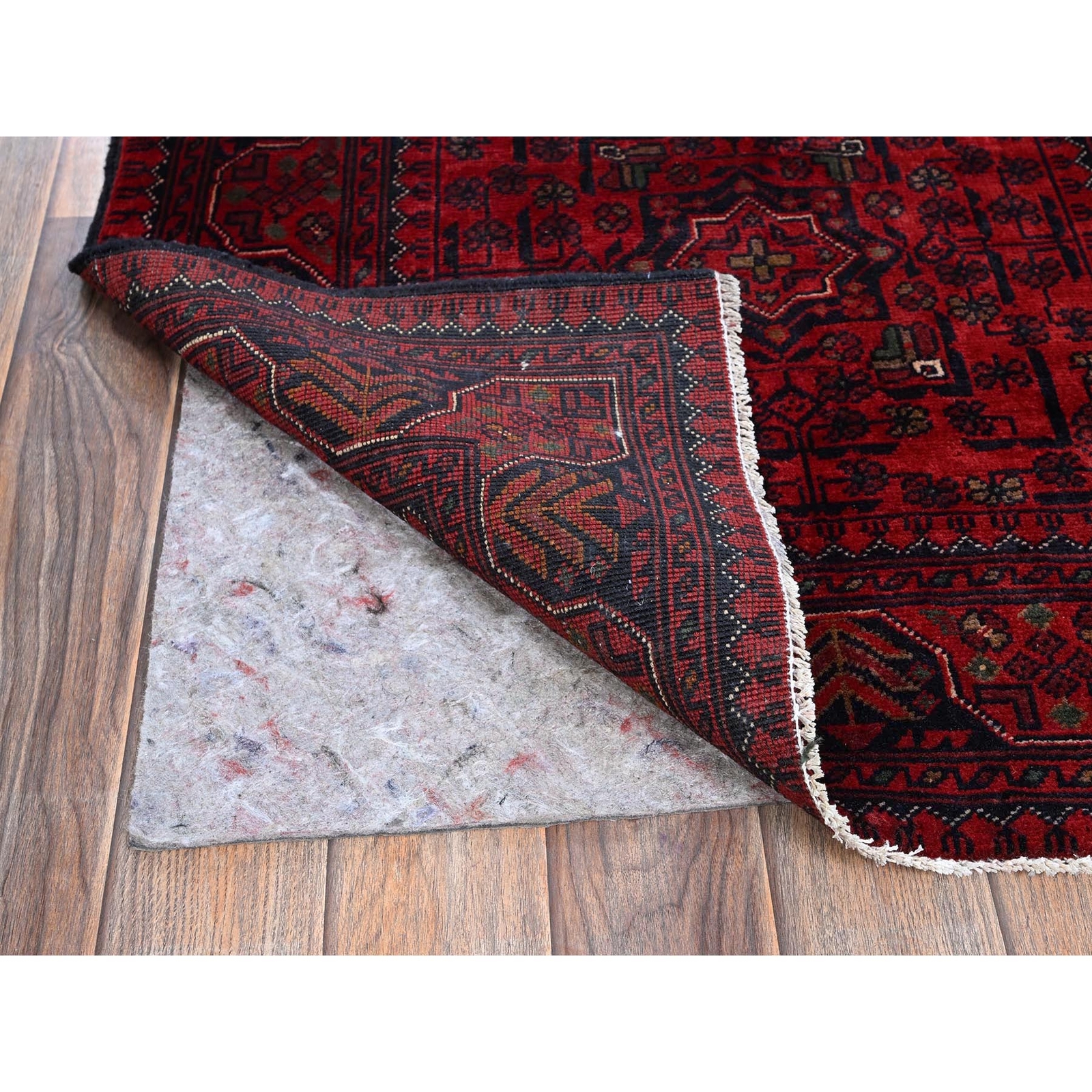 2’8″x4′ Red Afghan Khamyab Tribal Design Soft Wool Hand Knotted Sample Rug R726