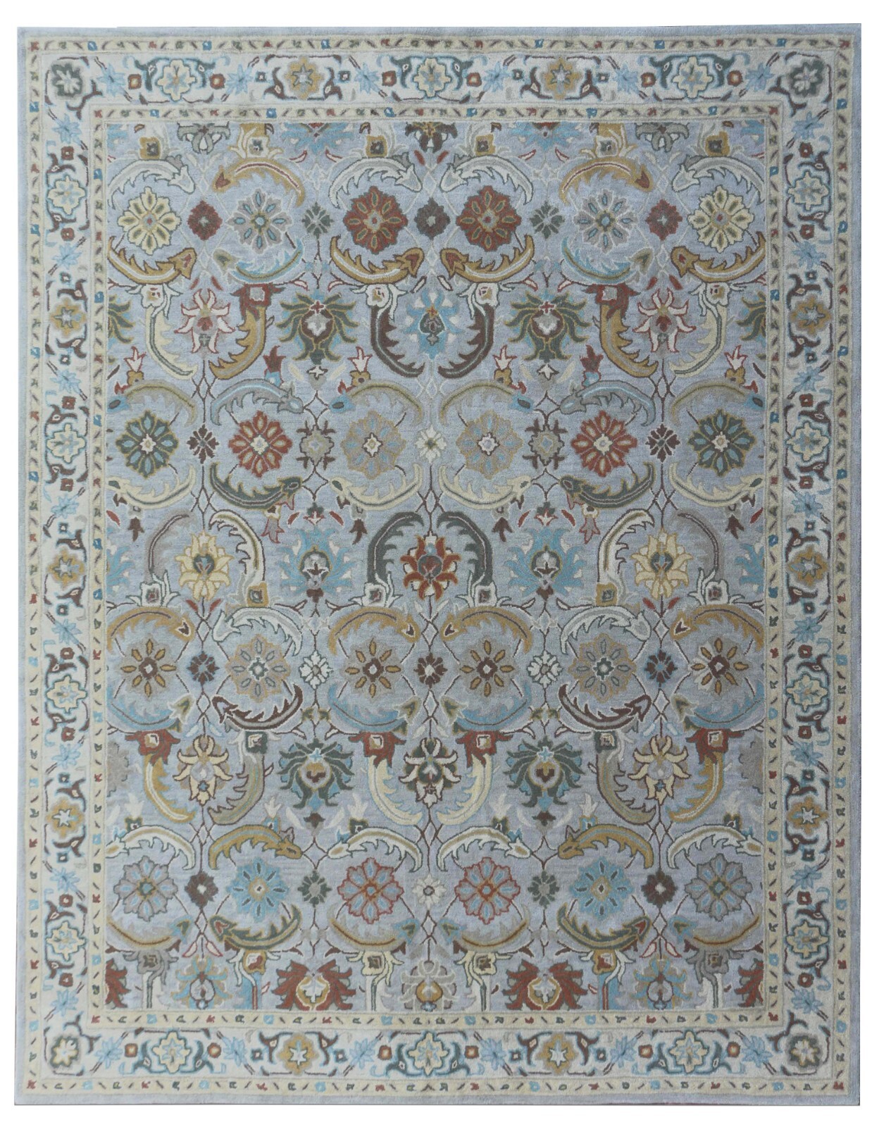 New Eva Gray Traditional Oriental Old Style Handmade Tufted 100% Wool Area Rugs