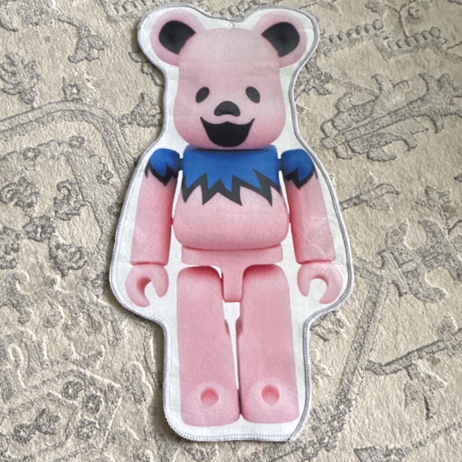 Greatful Dead Dancing Bear, Bearbrick Style Pink Rug Hypebeast Room Decor Floor