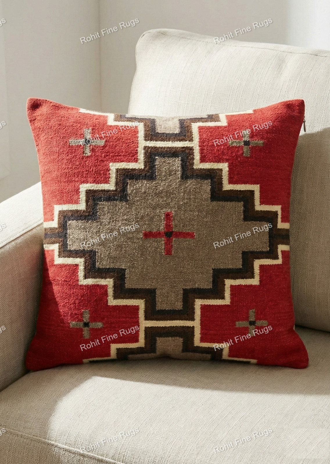 Handwoven Navajo Pillow cover Pair Native American style Size 20″x20″ Free ship