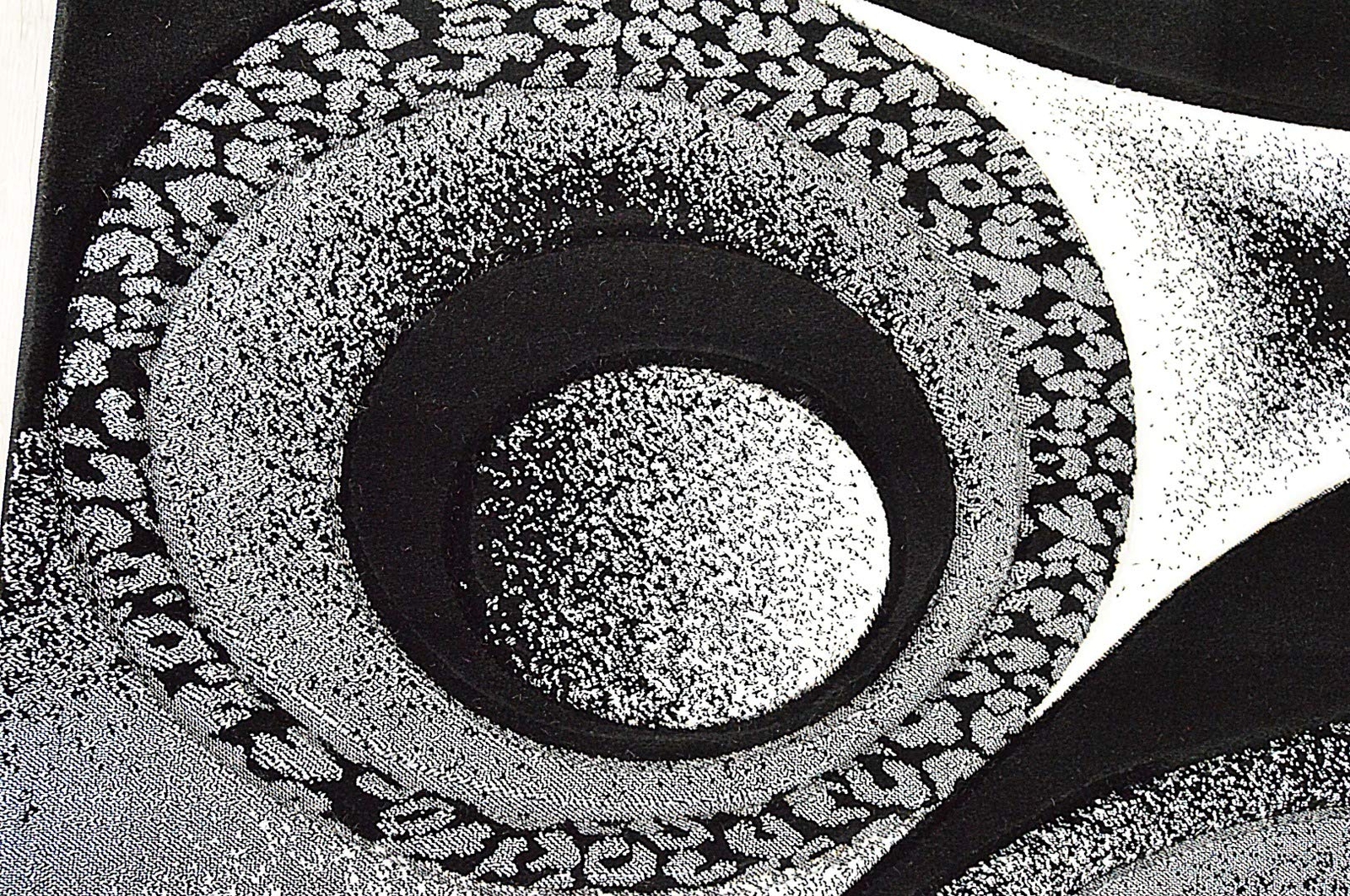 Premium Carved Modern Contemporary Abstract Rug 1504 2’7×7’4_black