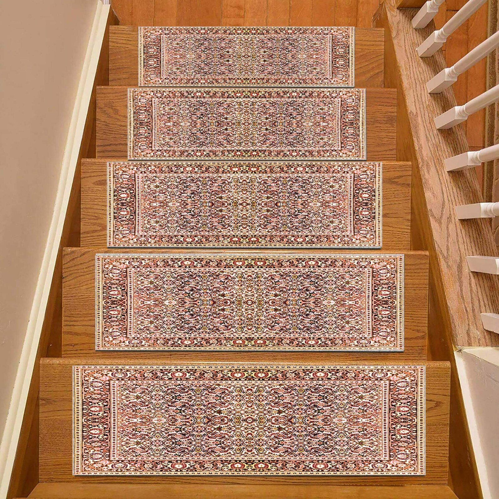 Stair Tread, Colorful Stair Rug, Modern Floor Stair Tread Rug, Retro Rug, Faded