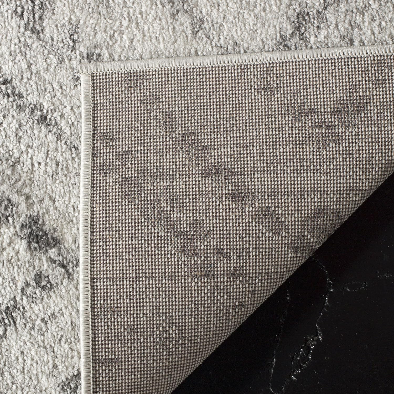 Adirondack 10′ Square Area Rug – Modern Grey Diamond Design, Easy Care