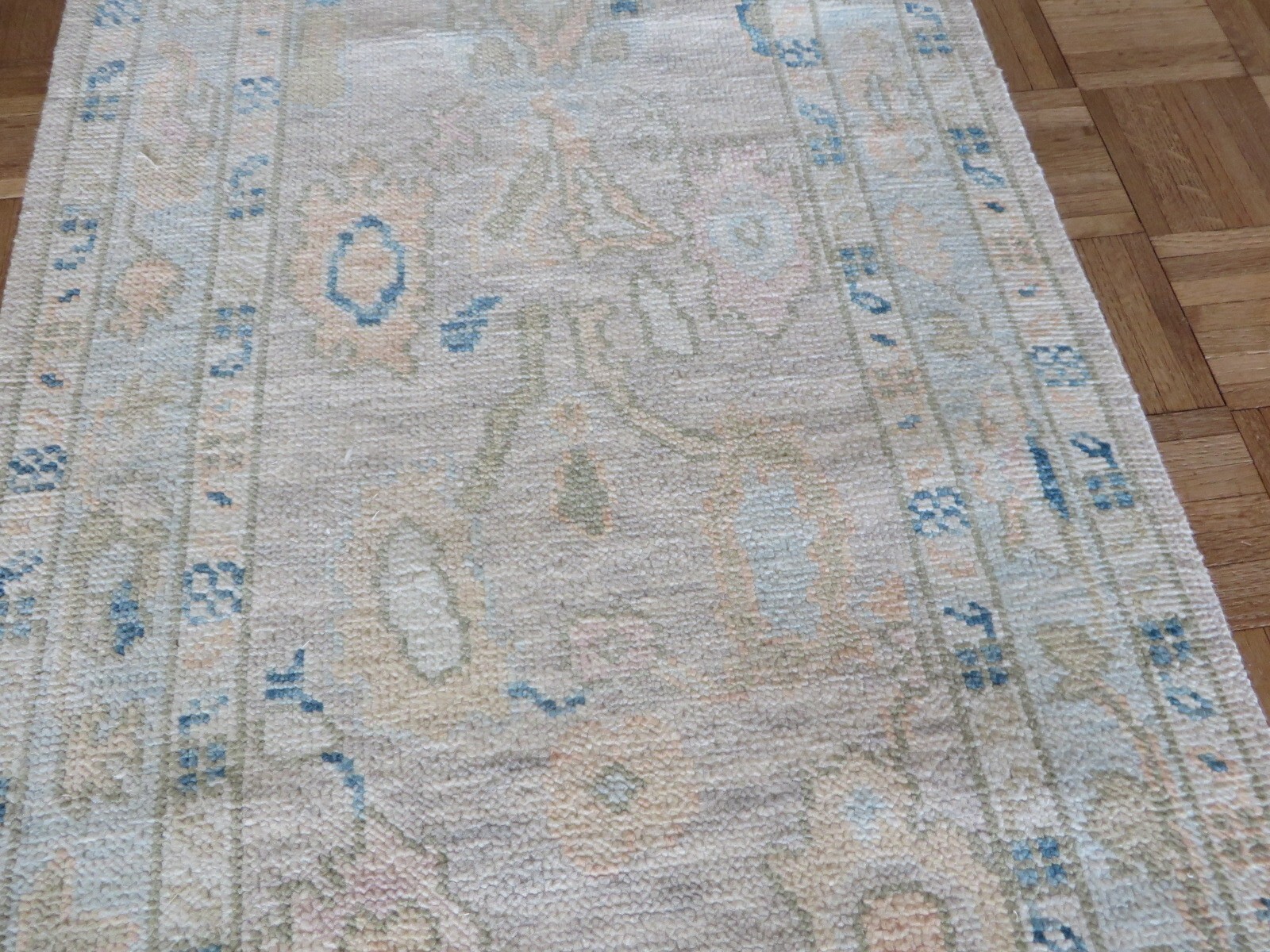 2’7 x 19’10 Runner Hand Knotted Gray Modern Oushak Oriental Rug G15809