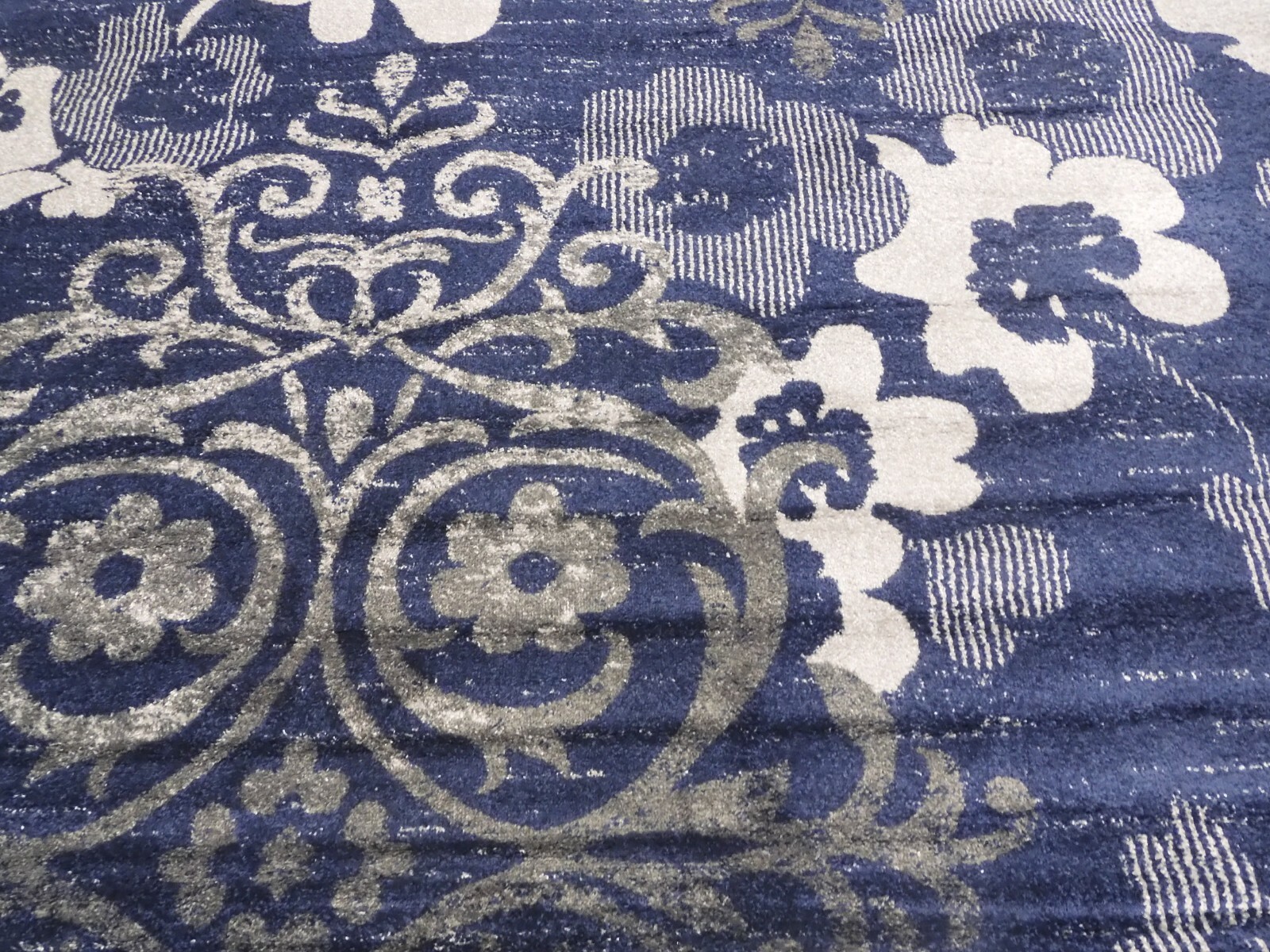 NAVY / SILVER 8′ X 10′ Back Stain Rug, Reduced Price 1172622018 ADR114N-8