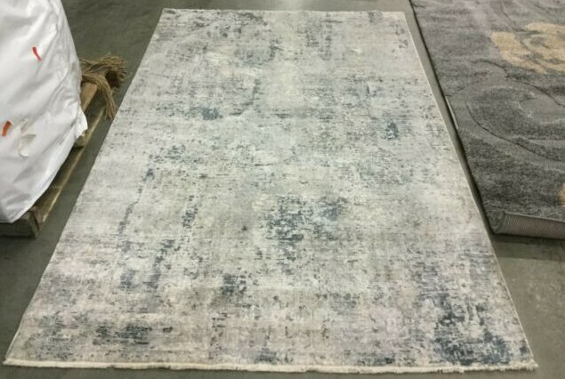 GREY / BLUE 5′ X 8′ Stained Rug, Reduced Price 1172641069 WNTB355F-5