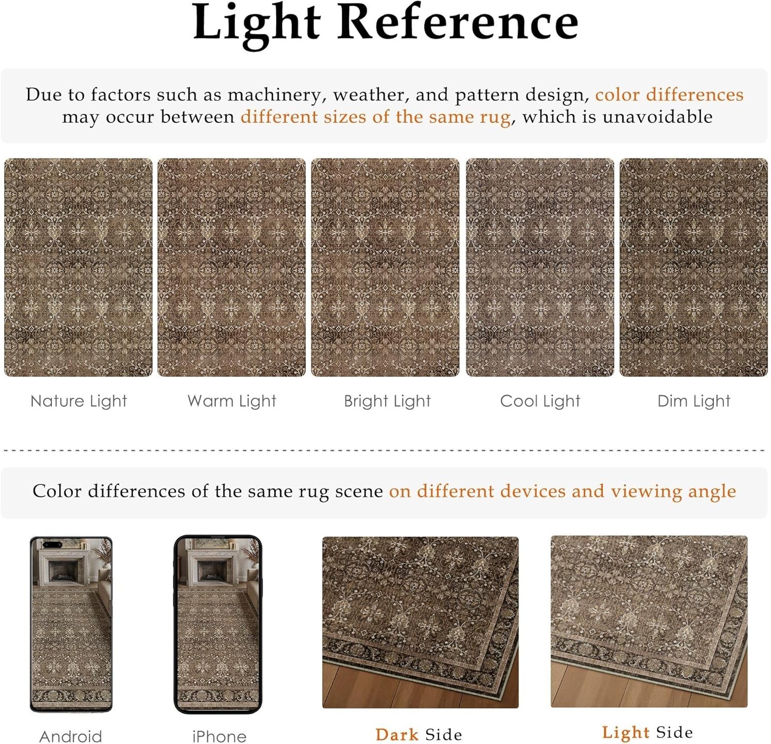 Brown 2×3 Washable Area Rugs Entryway | Living Room Rug,Vintage Rug,Bedroom,D…