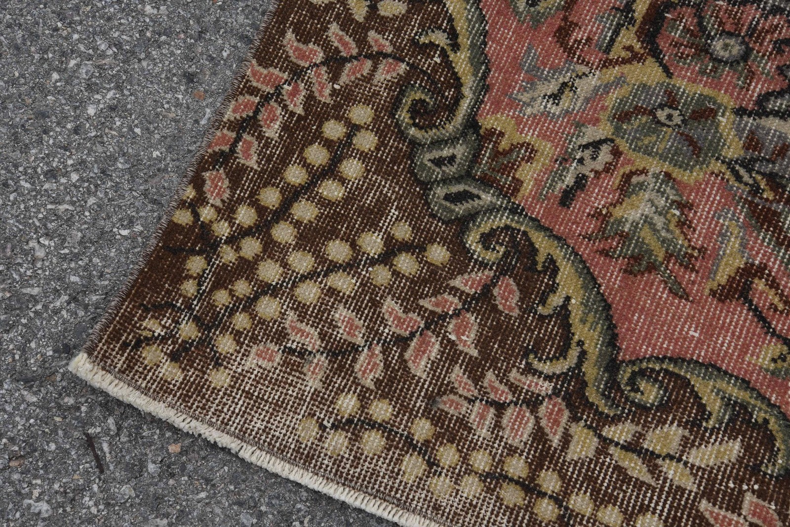 5,4×9,8 ft Vintage Rug, Turkish Large Rug, Pink Handmade Wool Rug