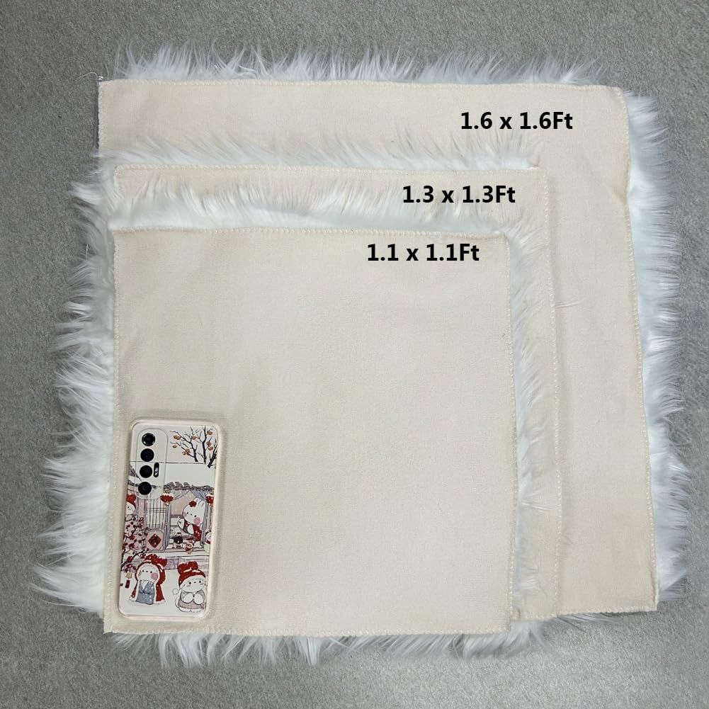 Faux Fur Sheepskin Square Chair Cover Seat Pad Wool Area Rugs Mat Carpet (Pin…