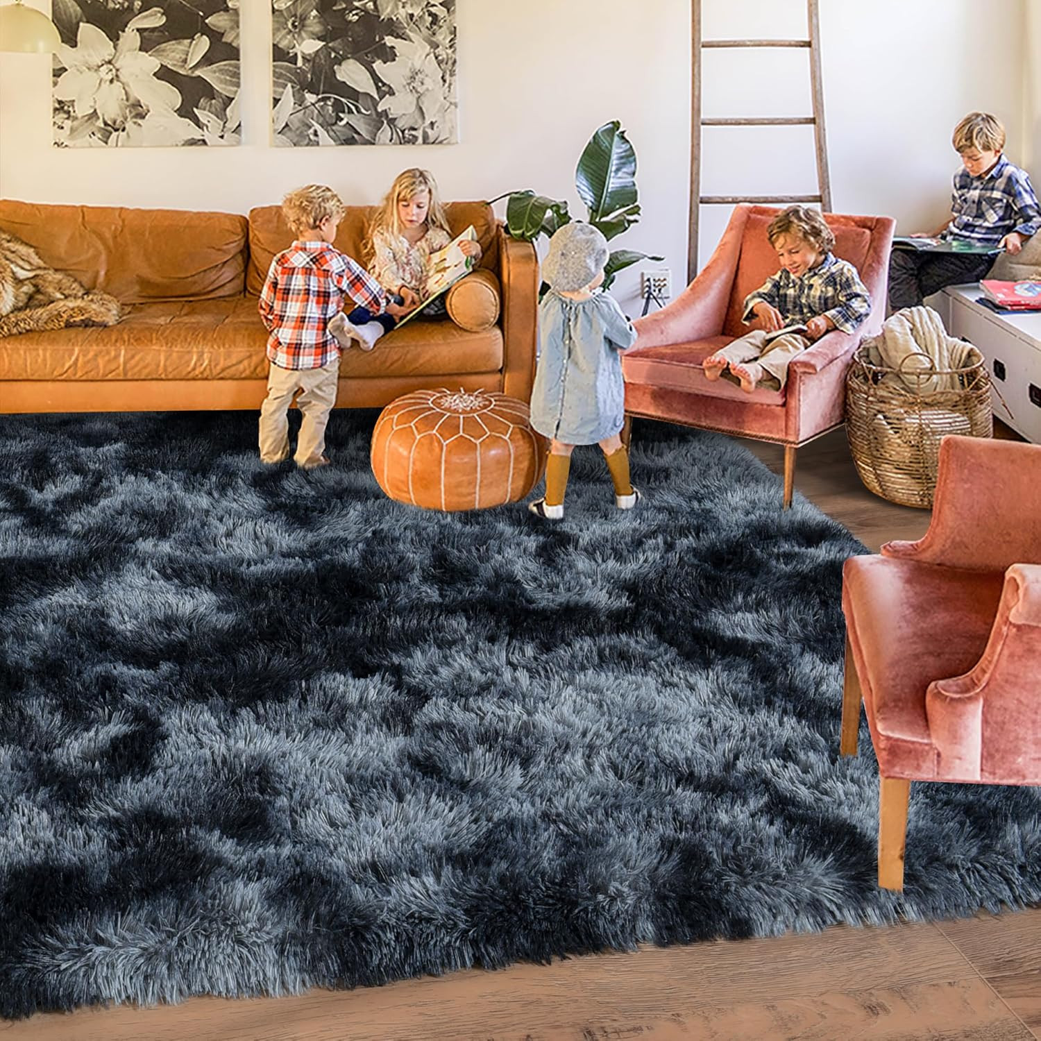 Soft Shag Area Rug 10×14 – Non-Slip Plush Carpet for Living Room & Kids Room