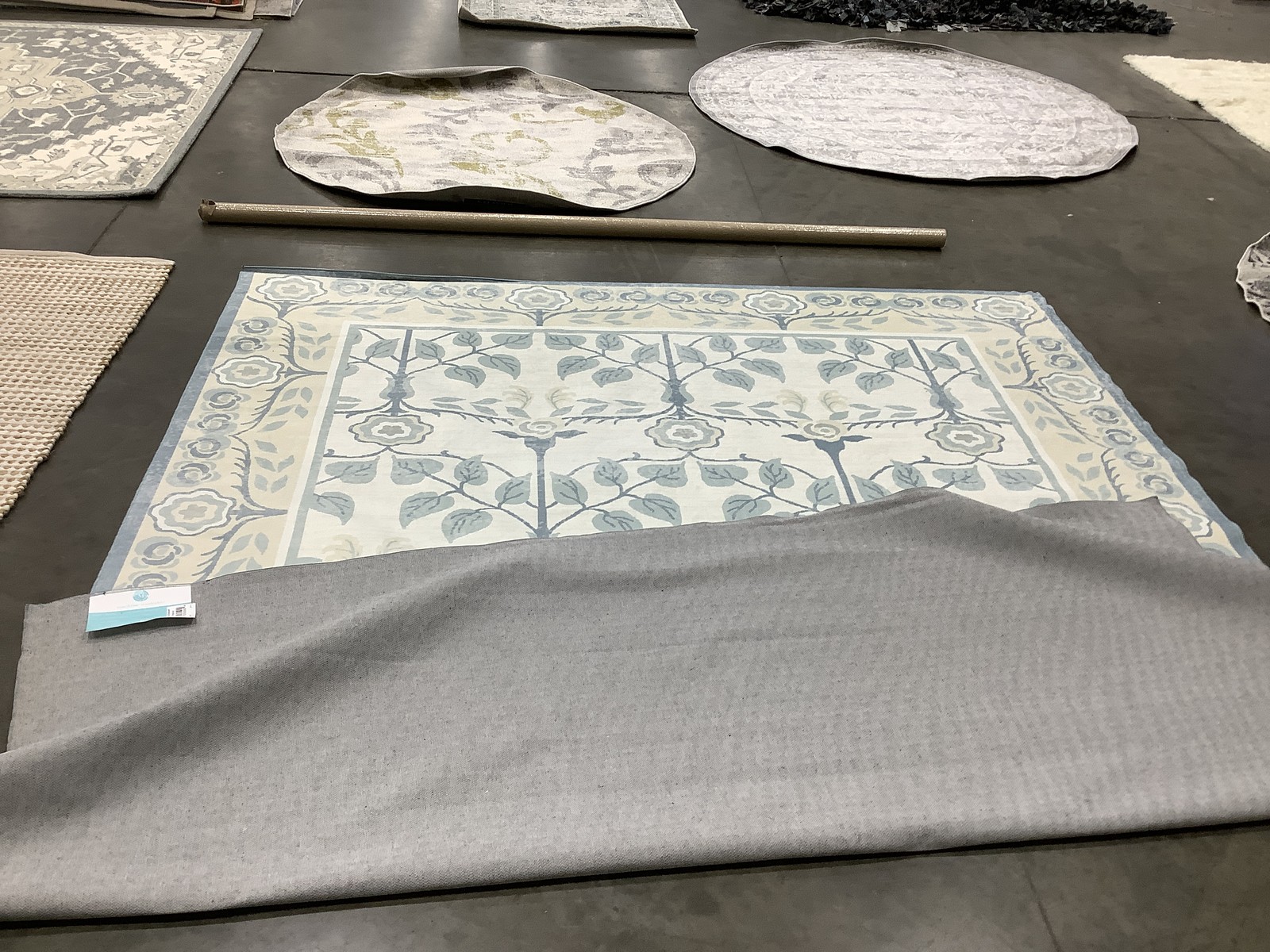 IVORY / LIT BLUE 8′-0″ x 10′-0″ Stained Rug, Reduced Price 1172682973 MSRW182A-8