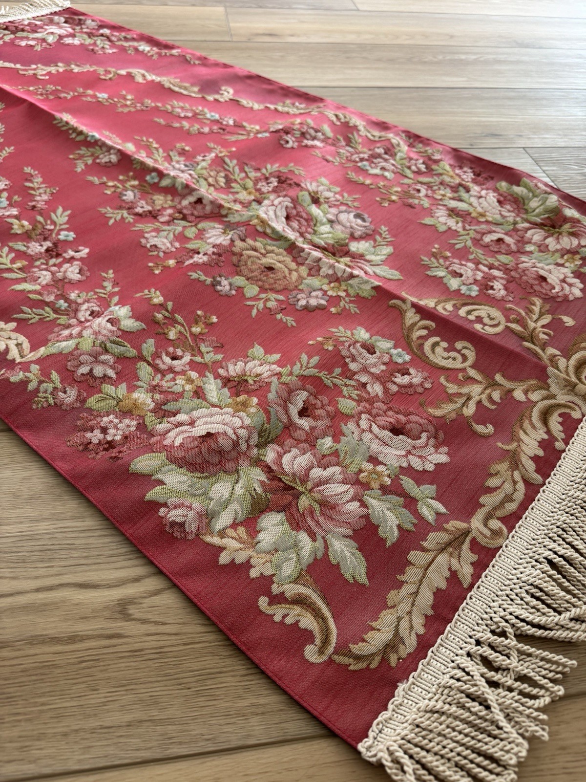 Decorative Red Rose Turkish Rug 48×26 Lightweight Seccade Gift Mat Sajjadah