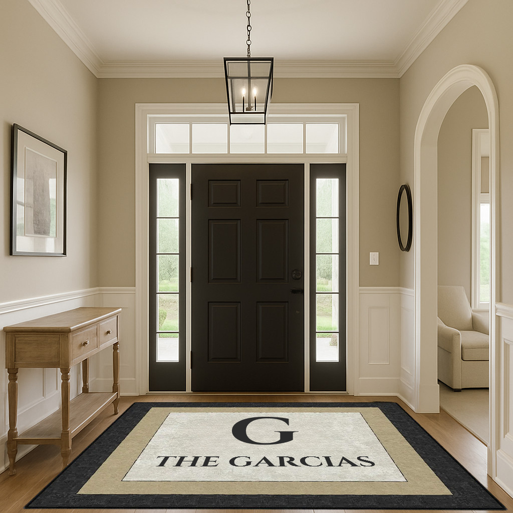 Custom Family Name Entry Rug – Personalized Indoor Welcome Mat