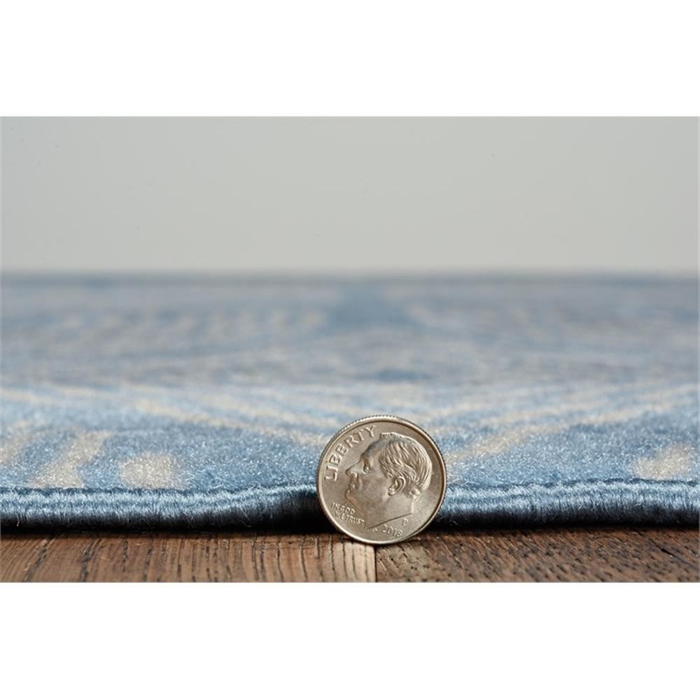 Linon Calibri Henley Polypropylene 4’3″x7’3″ Rug in Blue and Gray