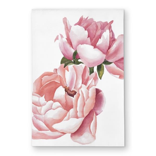 2×3 ft. Two Pink Watercolor Roses Outdoor Area Rug – Romantic Decor – Rectangle