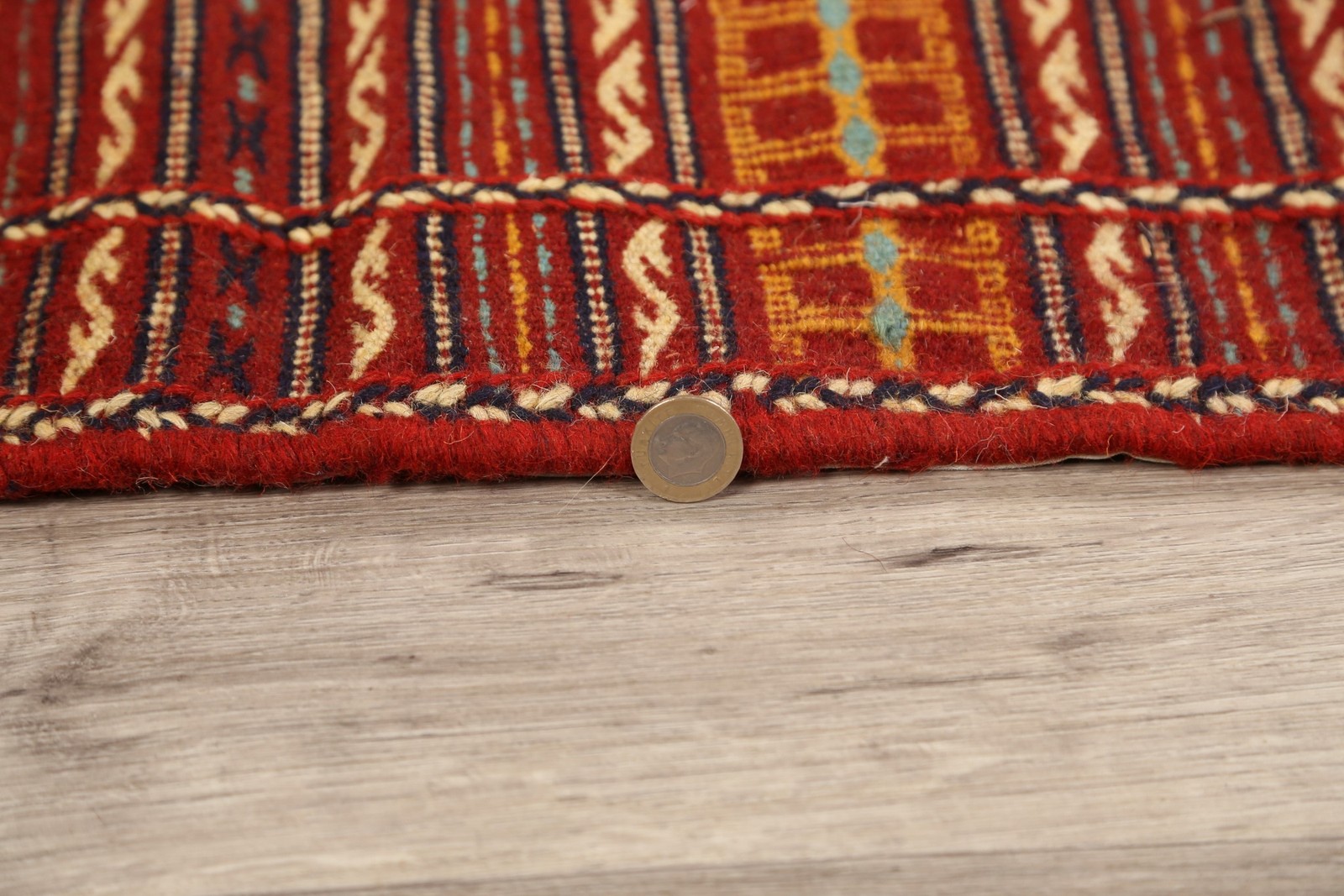 Striped Kilim Foyer Rug 3×5 Ft Hand-Woven Oriental Wool Carpet