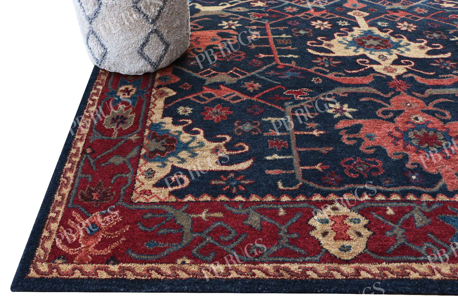 Skylar Channing Blue Home Design Area Rugs with Non slip Backing
