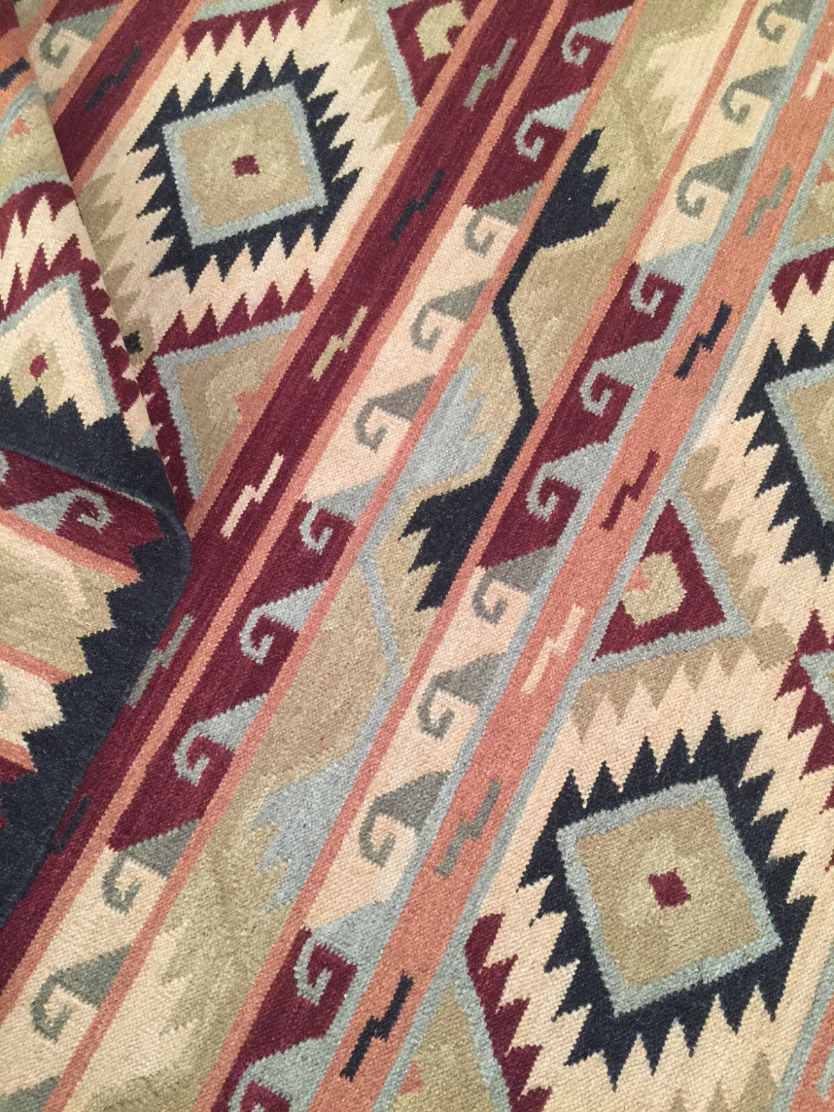 Wool Kilim Southwestern Hand woven Flat Weave Reversible rug Jijum20. *NEW*