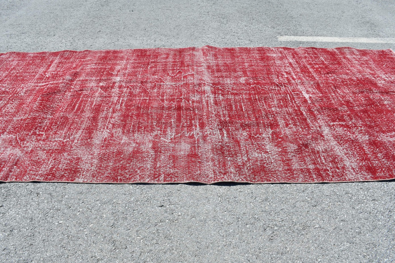 5,8×13,5 ft Rug, Turkish Vintage Rug, Red Wool Rug