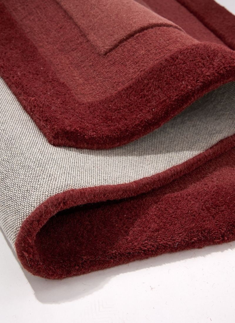 6×9 Modern Solid Red Area Rug | Luxurious Burgundy | Handmade Living Room Carpet
