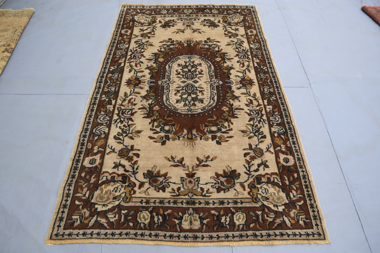 4’6×7’6 ft Antique Rug – Turkmen Tribal Handmade Serapi Rug – Dining room Rug