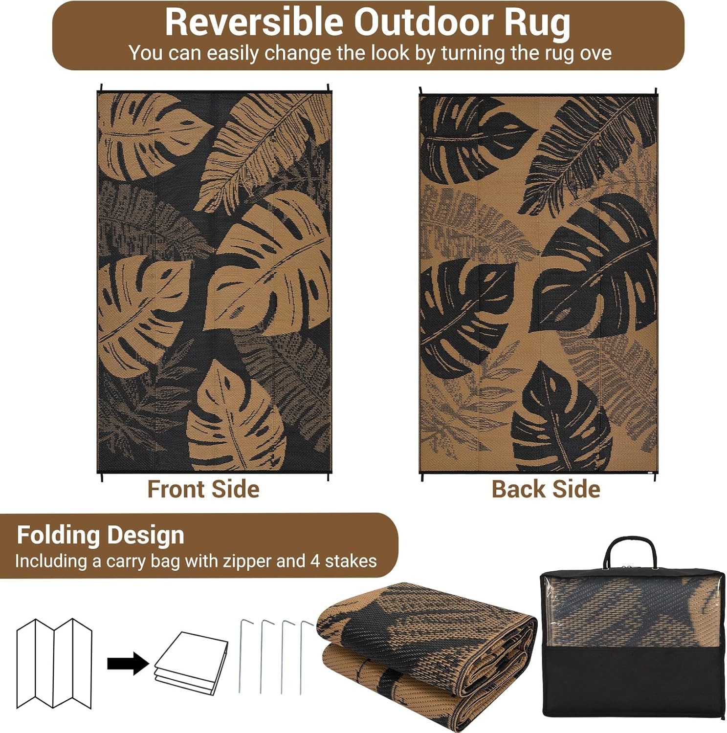 Outdoor Rug 8×10 9×12 9×18 Plastic Straw Rug Patio Rug RV Camping Mat Waterproof