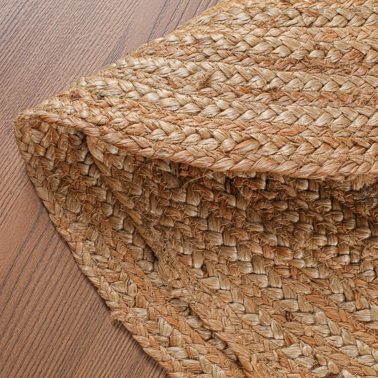 Riangi Hand Woven Jute Area Rug – 6 Round – Rustic Beige Reversible Farmhouse