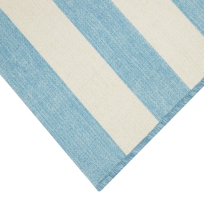 24″x36″ Boxwood Cabana Striped Accent Rug Blue/White