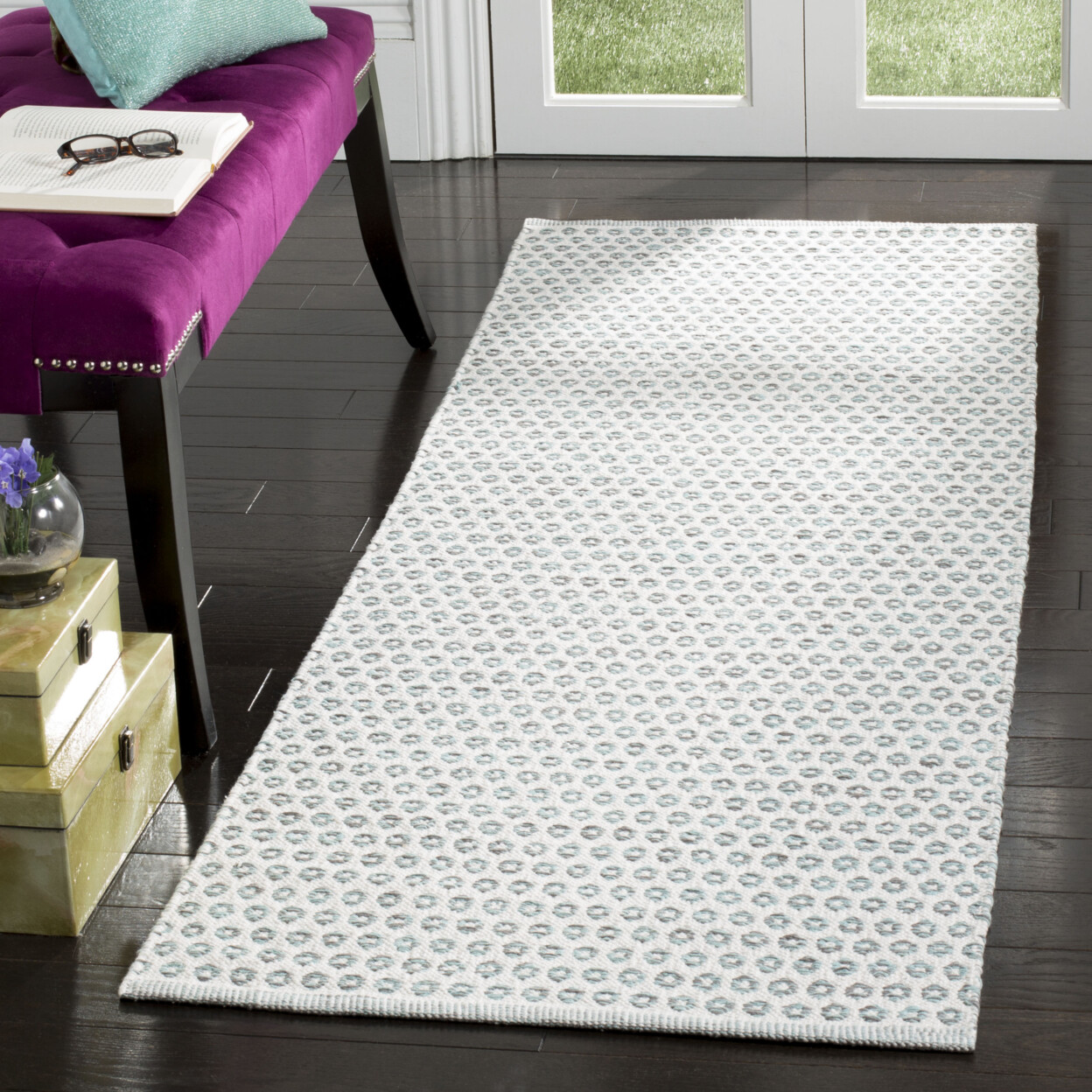 SAFAVIEH Montauk MTK616M Handwoven Slate / Ivory Rug