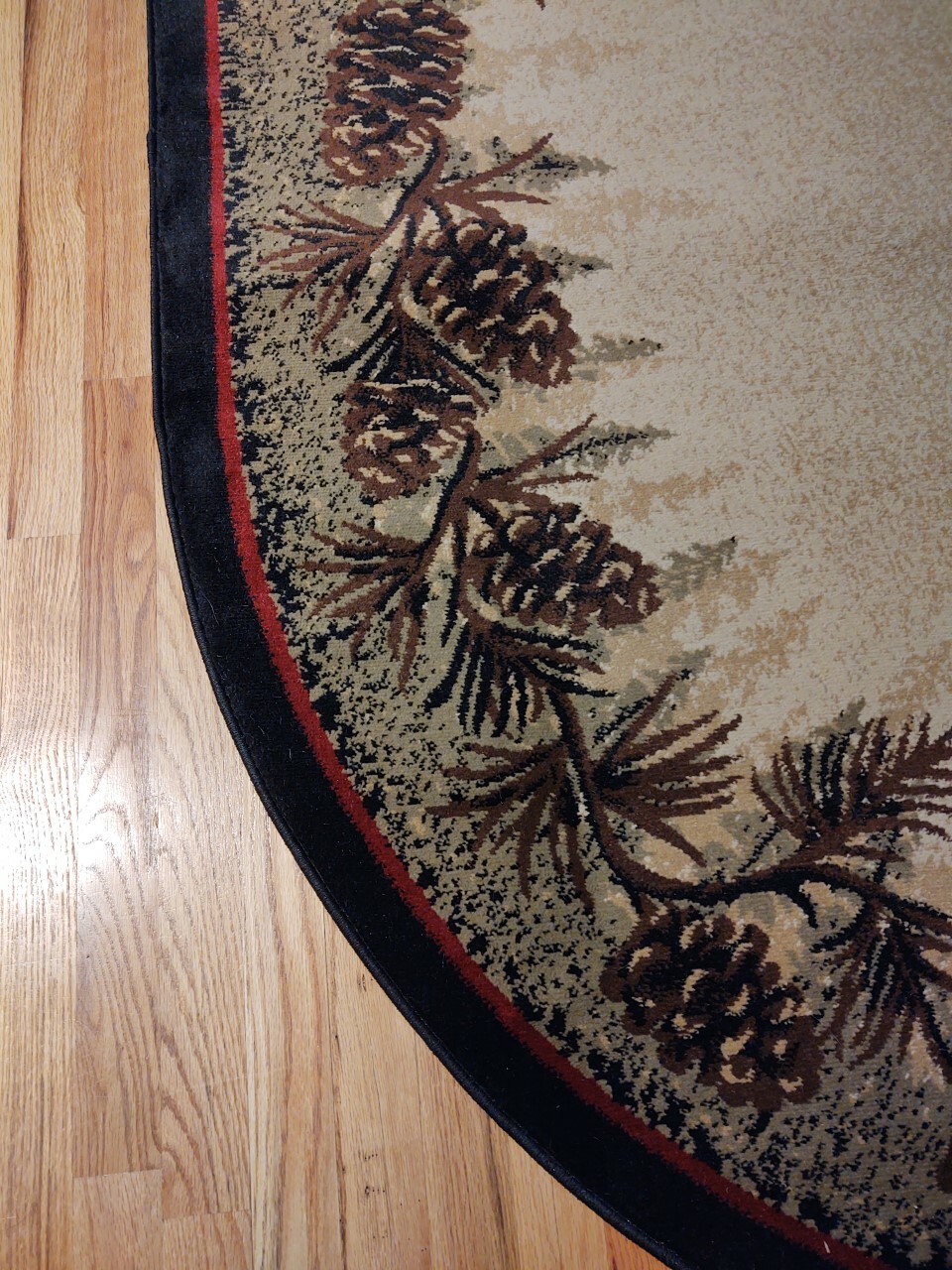 8×10 (7’10” x 9’10”) Oval Pinecone Lodge Cabin Forest Area Rug *FREE SHIPPING*
