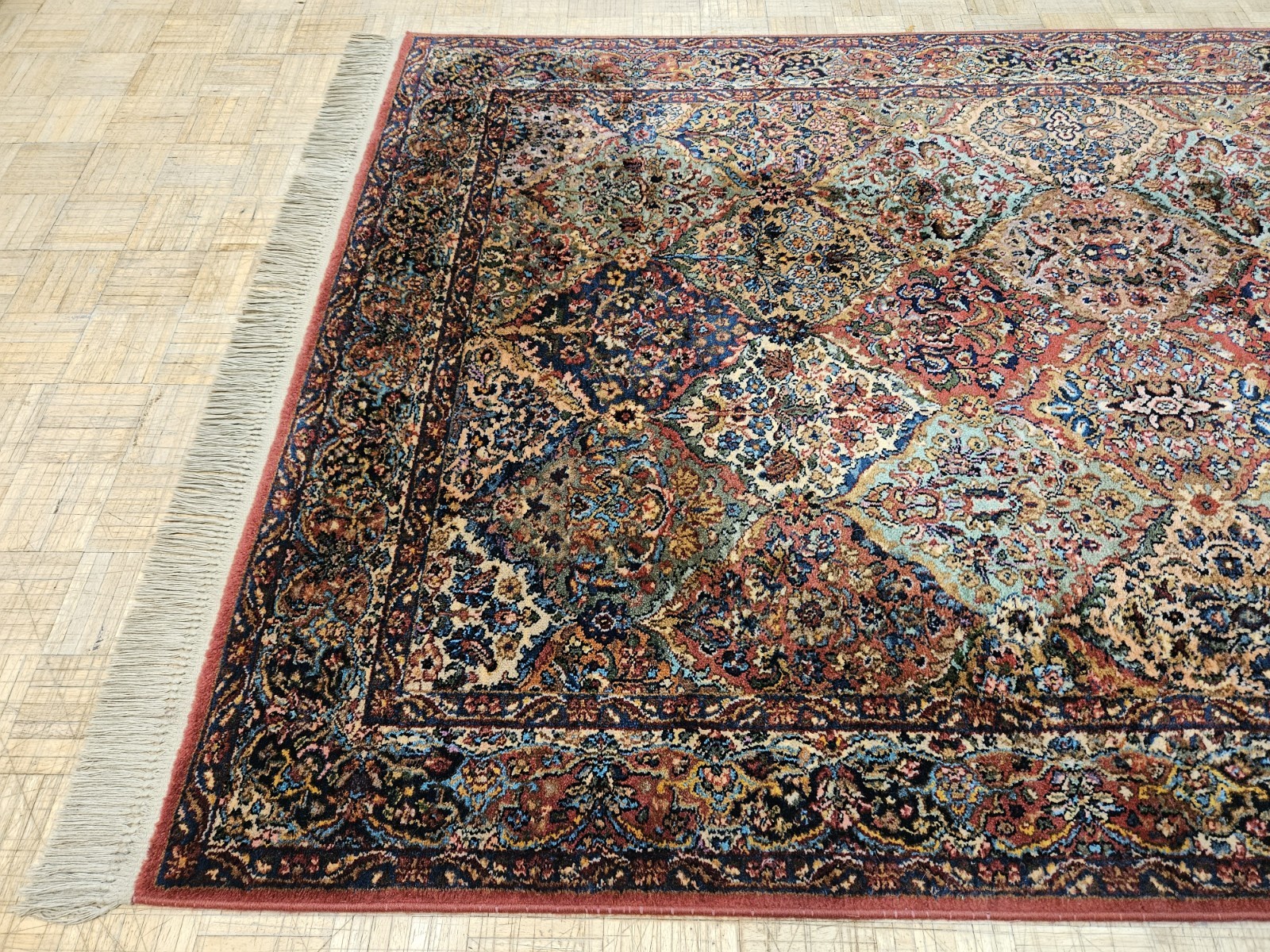 6×9 ANTIQUE KARASTAN MULTICOLOR PANEL KIRMAN ORIGINAL 700 717 100% WOOL RUG