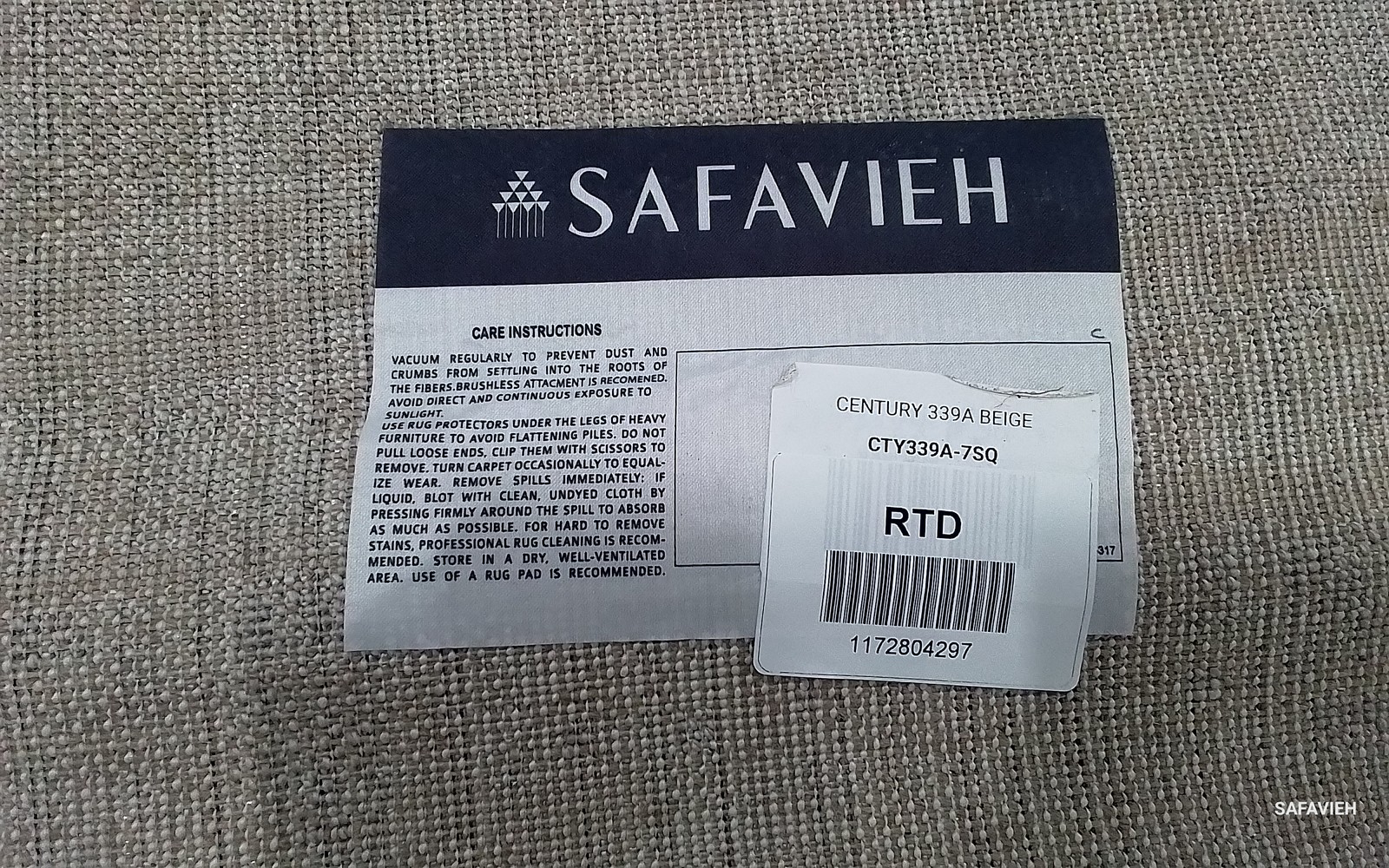 BEIGE 6′-7″ x 6′-7″ Flaw in Rug, Reduced Price 1172804297 CTY339A-7SQ