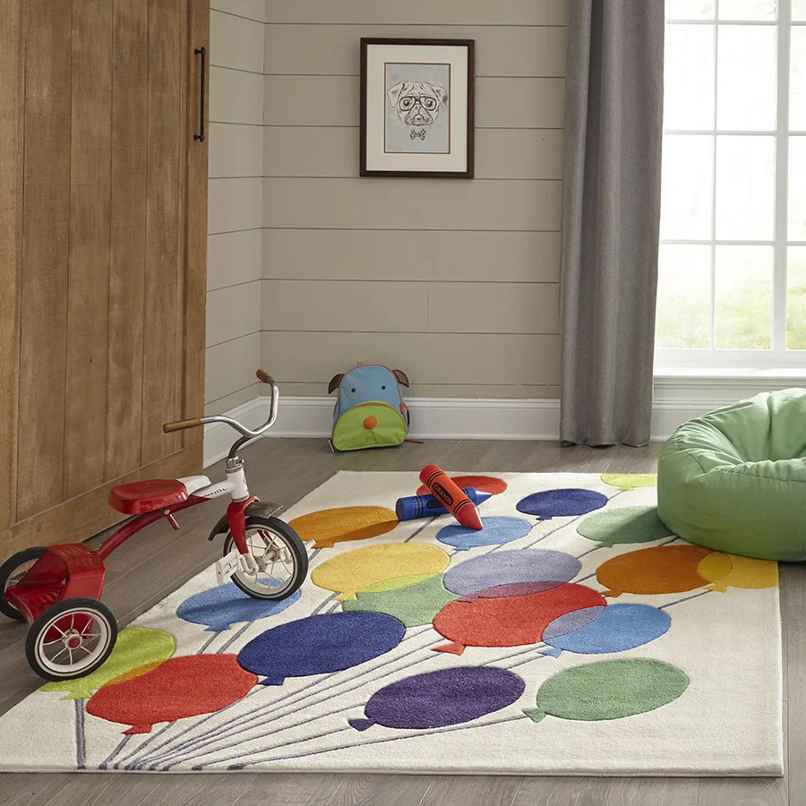 Wool 8×10 Balloon Kids Room Multi Color Playroom Area Rug Modern Accent Carpet