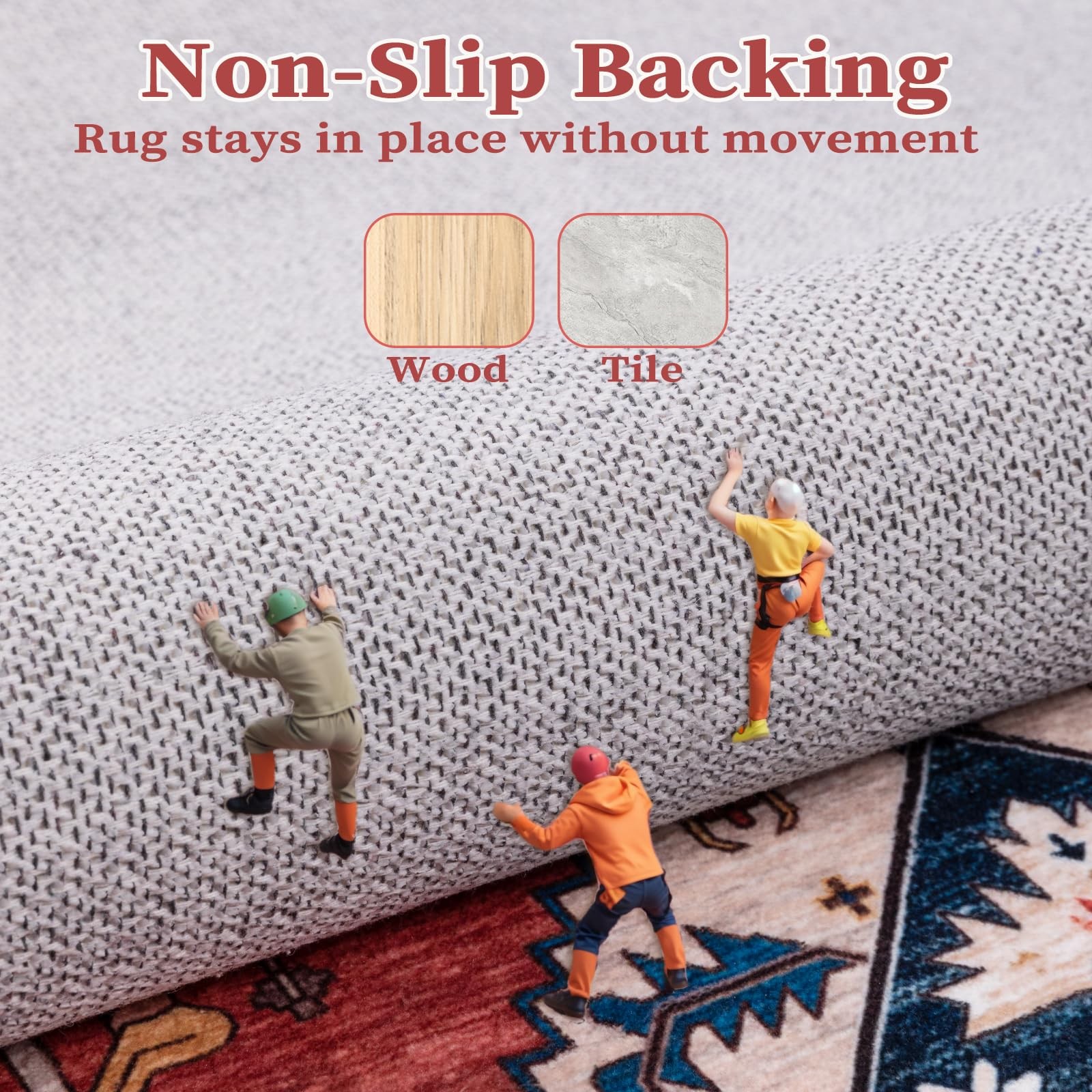 SERISSA Area Rug 4×6 Boho Rugs for Bedroom, Washable Non-Slip Living Room Rug…