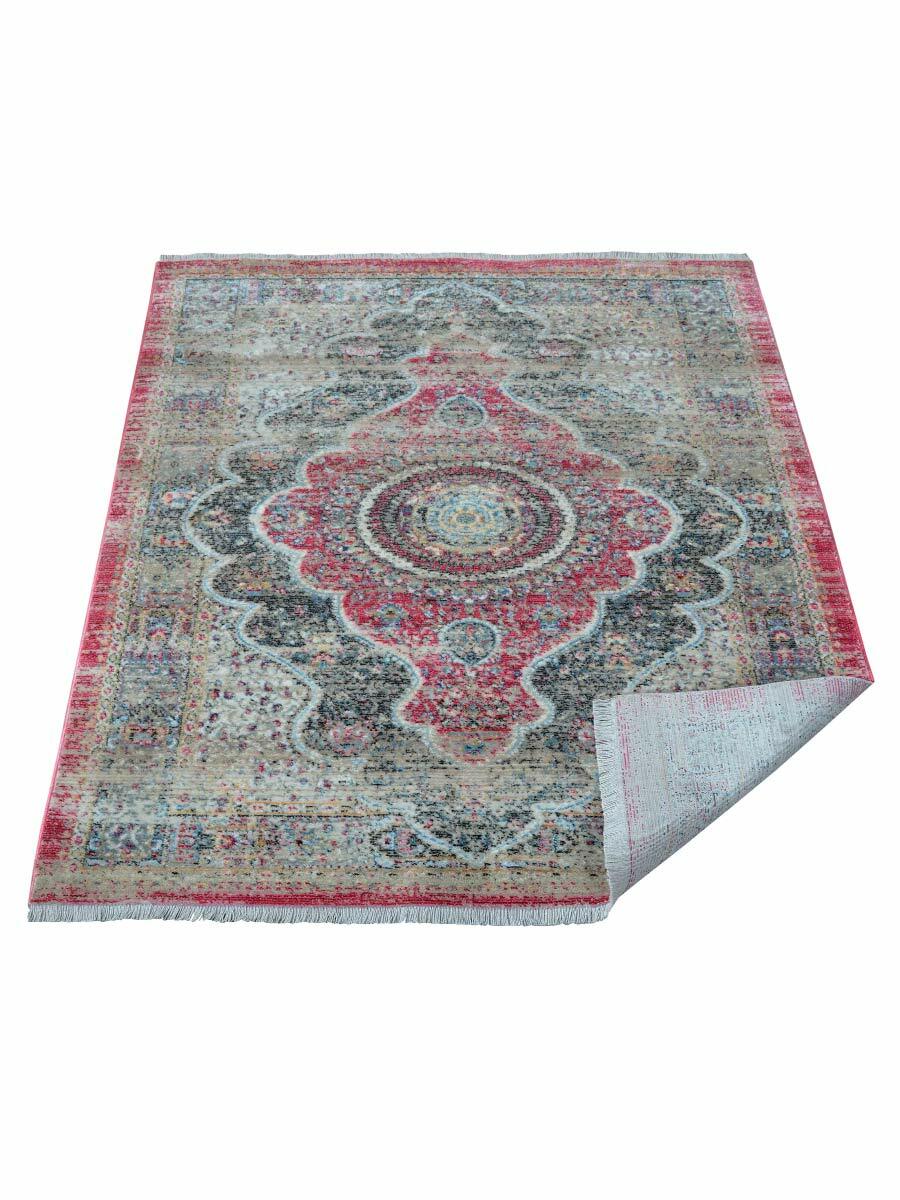 Machine Woven Cross Weave Polyester Area Rug Oriental Black Red BBH Homes M00103