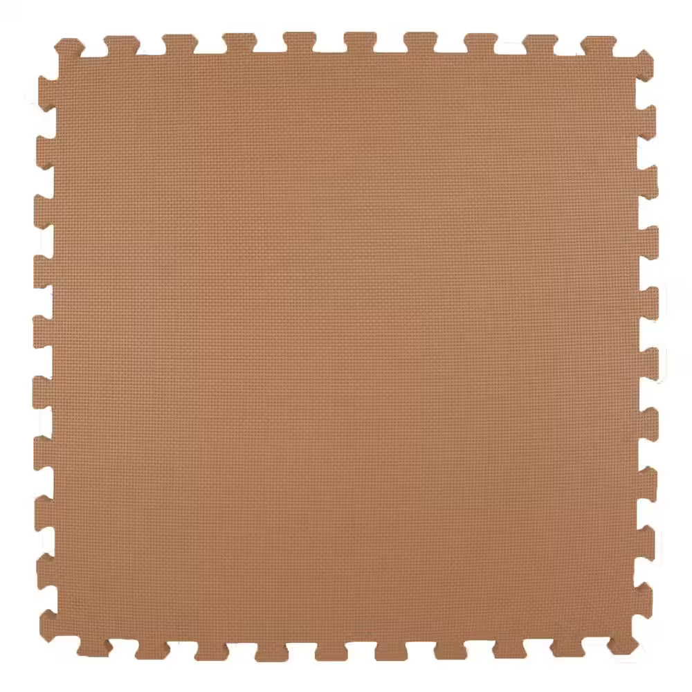 Wood Grain Reversible Dark Wood/Tan 24 In. W X 24 In. L Foam Interlocking Floor