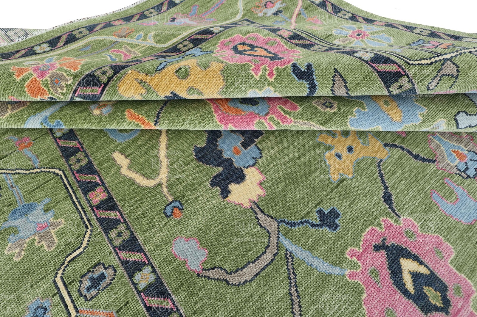 Green Oushak Hand Knotted 4×6, 5×8, 6×9, 8×10, 9×12, 10×14, 12×15 Wool Area Rug