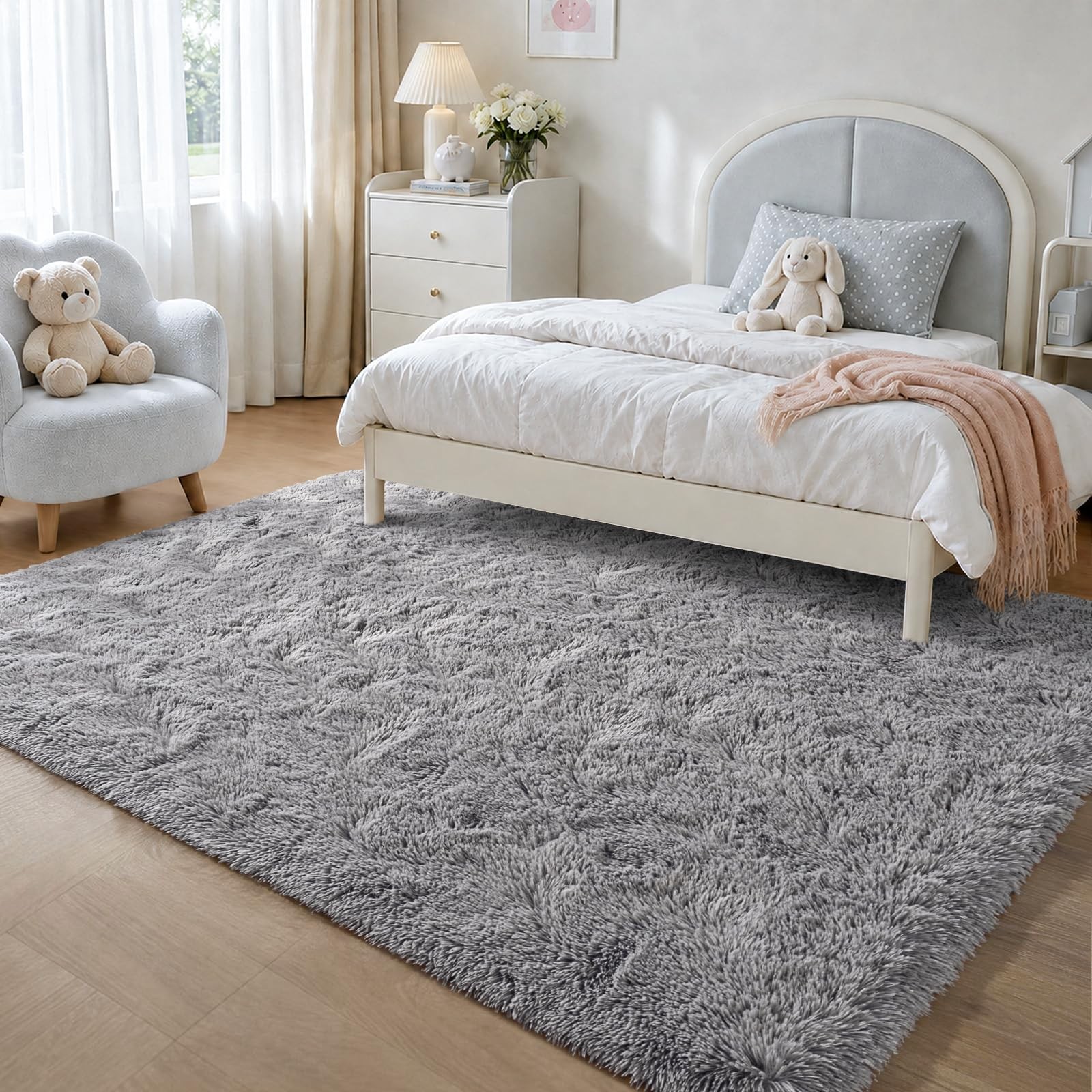 Zentavio Area Rugs for Living Room Grey 4′ x 6′ (Rectangular),