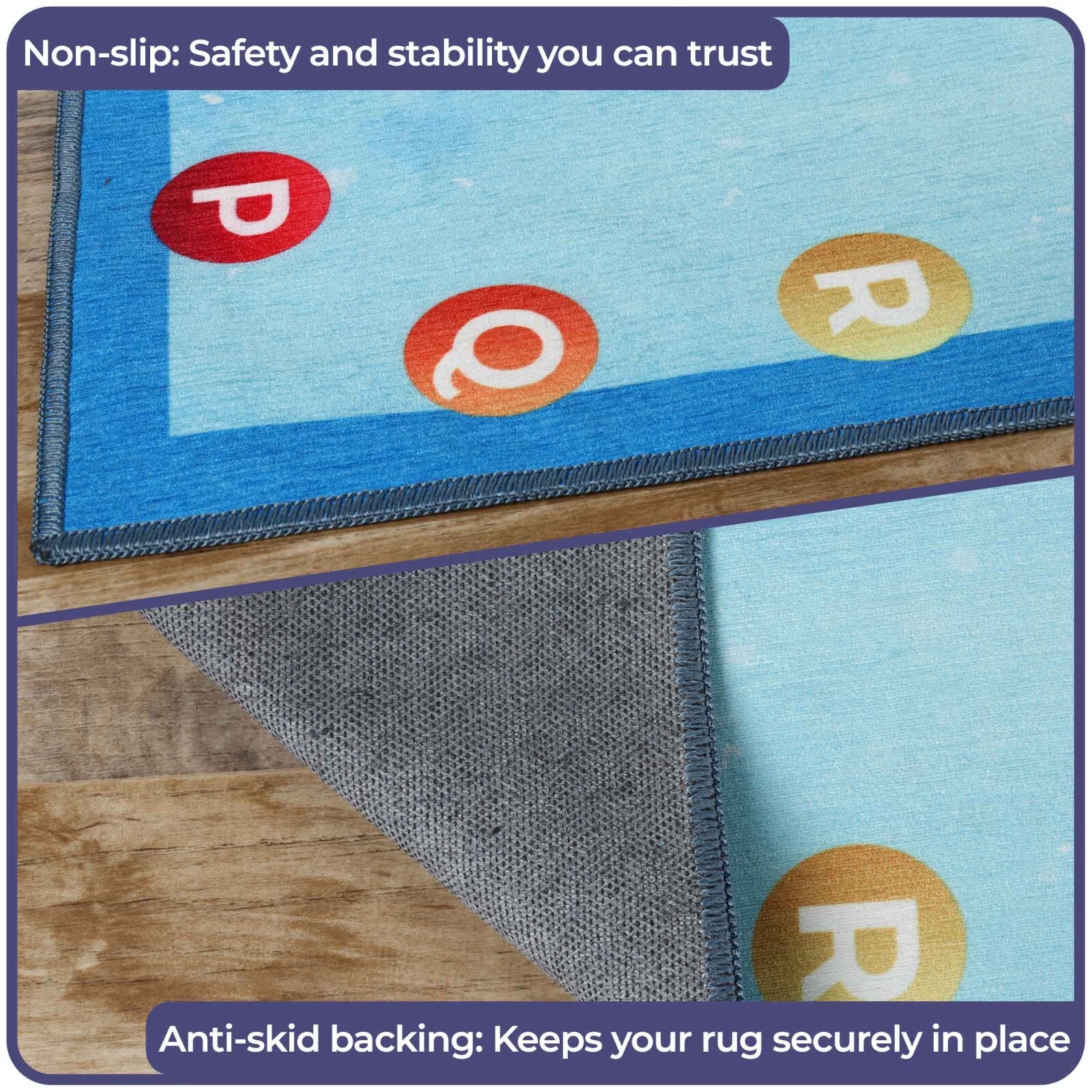 United States Map Playroom Non-Slip Washable Rugs Kids Nylon Indoor Area Rug