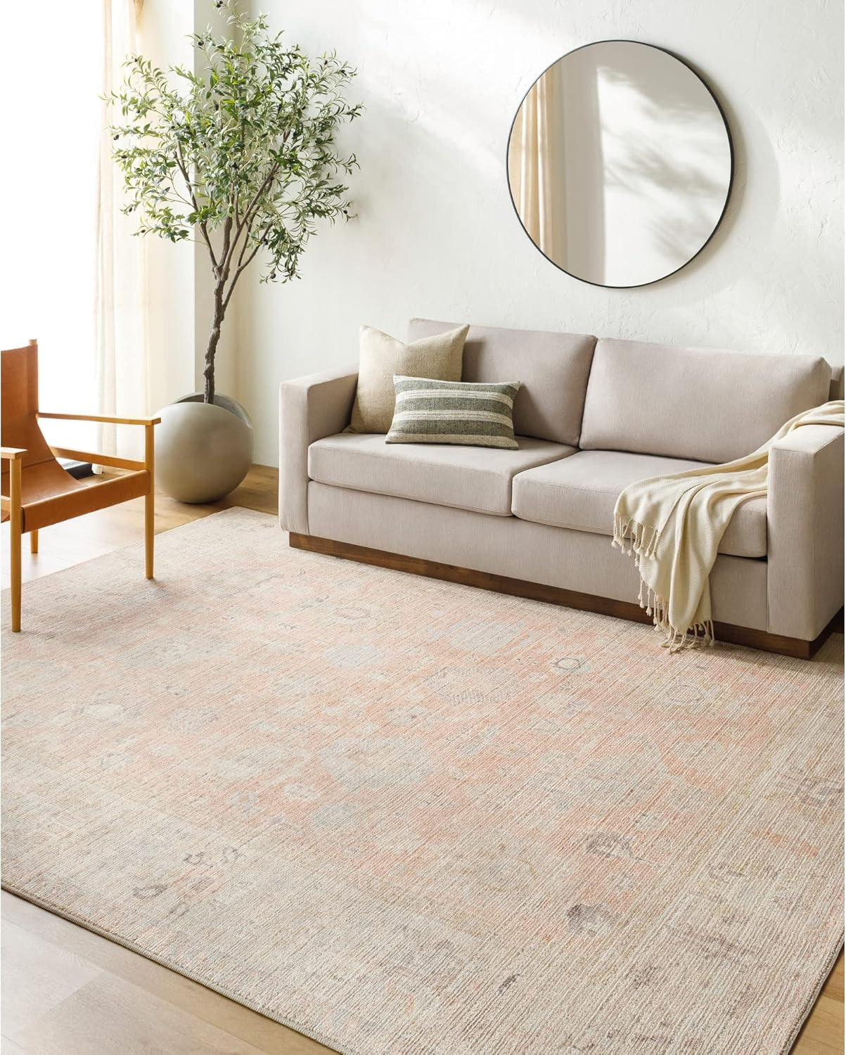 X Becki Owens Marlene Vintage Medallion Area Rug, 7’10” X 10′, Vintage Pink
