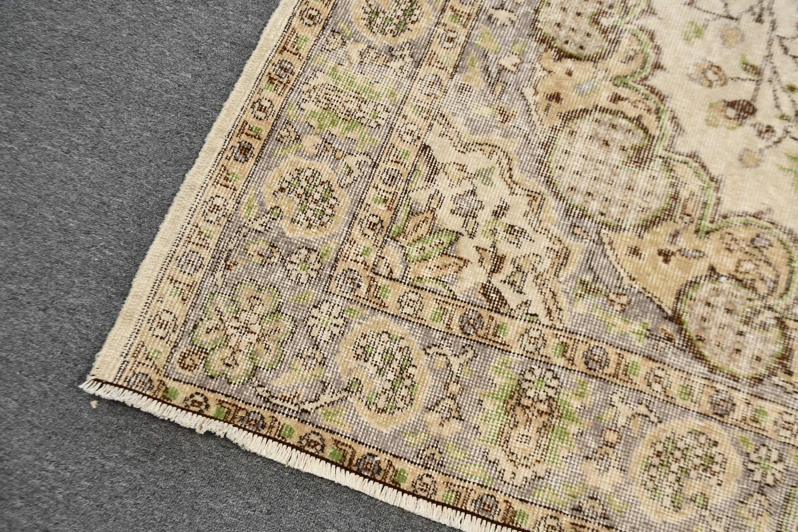 5,4×8,7 ft Turkish Rug, Rug, Green Abstract Rug Wool