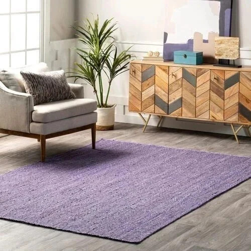 Area Rugs 100% jute braided handmade rug carpet Rustic Look Modern Floor Mat 6×9