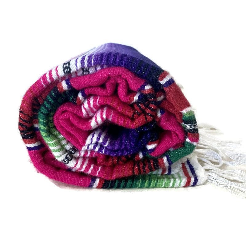 Mexican Dark Pink Mexican Sarape Blanket