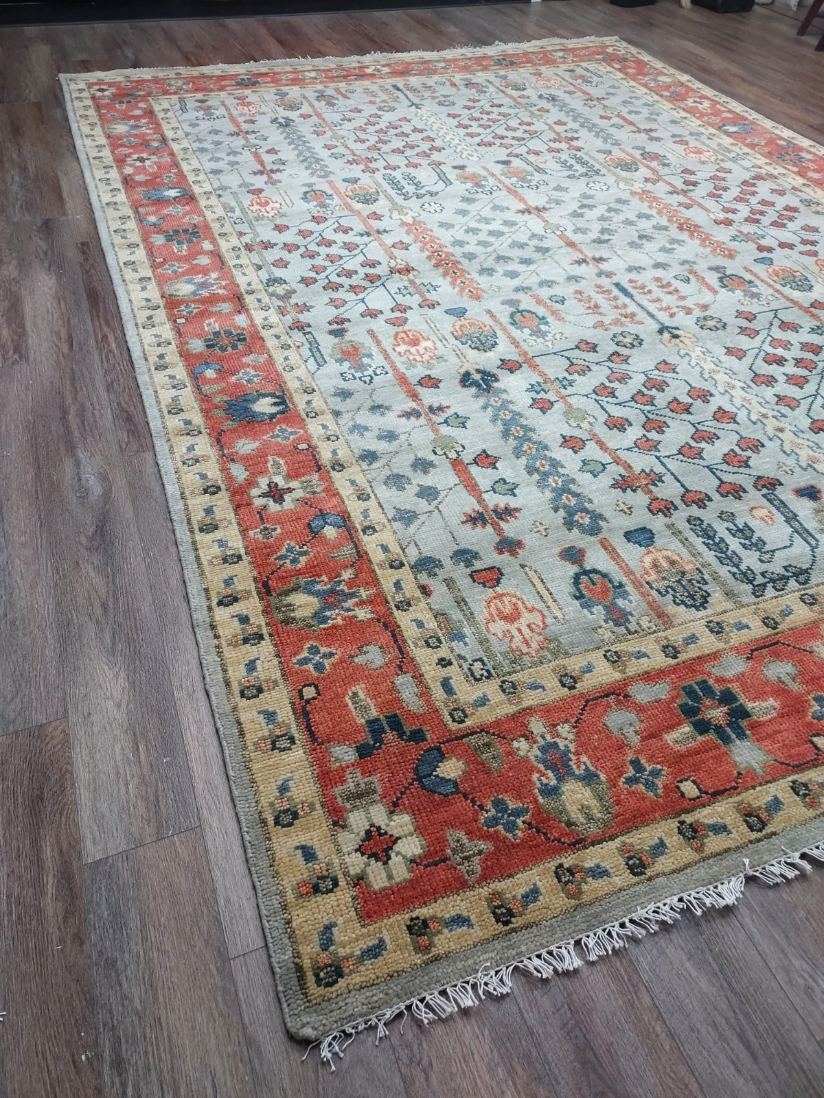 Turkish Bohemian Rug,Turkish Oushak Rug,Turkish Contemporary Oushak Rug,10×14 Ft