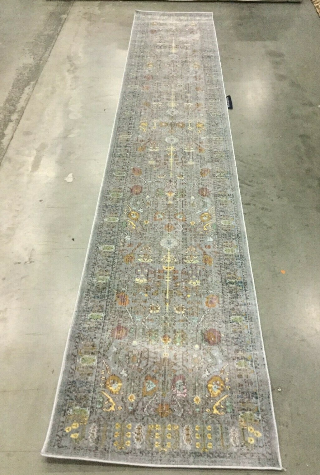 GREY / MULTI 2′-3″ X 10′ Back Stain Rug, Reduced Price 1172646371 VAL108C-210